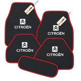 Antrasit Kırmızı Renk Citroen 5’Li Oto Halı Paspas Takımı Kaymaz, Dayanıklı, Kolay Temizlenebilir Araç İç Zemin Paspası