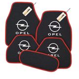Antrasit Kırmızı Renk Opel Logolu Oto Halı Paspas Seti 5’Li Kaymaz Tabanlı, Yıkanabilir, Dayanıklı Araç İçi Zemin Koruma Takımı