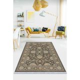 Antrasit Modern Dokuma Pamuk Taban Kaymaz Kilim Klm016