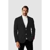 Antrasit Mono Yaka Slim Fit Dar Kalıp Erkek Ceket