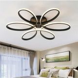 Antrasit Papatya Ø60CM 3000K Işık Rengi, Kuamndalı LED Tavan Lambası,oval Avize,modern Aydınlatma,dekoratif Işık
