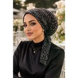 Antrasit Payet Abiye Eşarp Bone