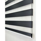 Antrasit Pileli Zebra Stor Perde Ev/ofis Perdesi Aluminyum Sistem Zebra Stor Perde – Gece & Gündüz Kullanım, Kolay Montaj (Alüminyum Sistem) - 135 x 200