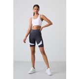 Antrasit Polyester Esnek Standart Fit Performans Kadın Biker Tayt - 91012