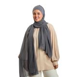 Antrasit Pratik Hazır Geçmeli Bone Şal Şifon Düz 2506_25