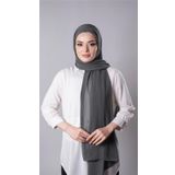 Antrasit Pratik Hazır Geçmeli Şal Şifon Kumaş Hijab Bone 3009_25