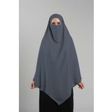 Antrasit Pratik Hazır Geçmeli Tesettür Eşarp Krep Bağcıklı Çift Katlı Sufle Hijab 2314_25
