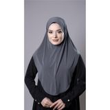 Antrasit Pratik Hazır Geçmeli Tesettür Eşarp Sandy Kumaş Düz Hijab 2308_25