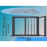 Antrasit Renk Pencere Güvenlik Bariyeri 3 Adet-uzayıp Kısalabilen Korkuluk Antrasit