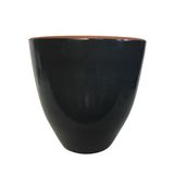 ANTRASİT RENK SIRLI , EL YAPIMI TOPRAK SAKSI 36*38 CM)