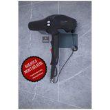Antrasit Saç Kurutma Makinesi Tutacağı, Banyo Lavabo Fön Makinesi Askısı Ultra Güçlü Yapışkanlı