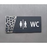 Antrasit Silver Pattern Seri Wc Yönlendirme Tabelası