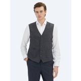 Antrasit Slim Fit Kelebek Yaka Klasik Yelek
