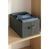 Antrasit Tela Dolap İçi Düzenleyici Kutu Organizer 45X25X20 Cm Kazak Havlu Saklama Hurcu