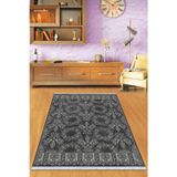 Antrasit Vintage Dokuma Pamuk Taban Kaymaz Kilim Klm220