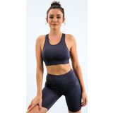 Antrasit Yüksek Bel Toparlayıcı Slim Fit Büstiyer Biker Kadın Tayt Takım - 95303