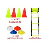 Antrenman Seti 4 Metre Merdiven + Huni + Küçük Çanak Çok Renkli