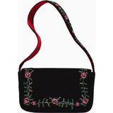 Antropologie Anthropologie Fiona Floral Boncuk Işlemeli Çiçek Desenli Omuz Çantası - Kırmızı
