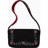 Antropologie Anthropologie Fiona Floral Boncuk Işlemeli Çiçek Desenli Omuz Çantası - Kırmızı