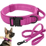 Antswish Taktik Köpek Tasması Tasma Seti, Ayarlanabilir Askeri Eğitim Naylon Yaka Kontrol Kolu ve Metal Tokalı Köpek Eğitimi, Orta Büyük Köpekler için Köpek Tasması (Pembe,L)