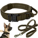 Antswish Taktik Köpek Tasması Tasma Seti, Ayarlanabilir Askeri Eğitim Naylon Yaka Kontrol Kolu ve Metal Tokalı Köpek Eğitimi, Orta Büyük Köpekler için Köpek Tasması (Yeşil, L)