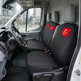 Antwax Ford Transit Siyah Penye Oto Koltuk Kılıfı - Türk Bayrağı Baskılı