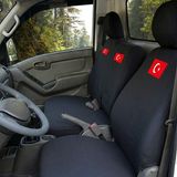 Antwax Hyundai H100 Siyah Penye Oto Koltuk Kılıfı - Türk Bayrağı Baskılı