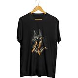 Anubis Baskılı Unisex Tişört - Siyah