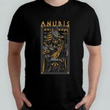 Anubis Mısır Mitoloji Egypt Unisex %100 Pamuklu Bisiklet Yaka T-Shirt - Siyah - 6 - 9 Yaş