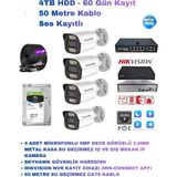 Anunnaki 4'lü 5mp Ip Kamera Güvenlik Sistemi Seti Poe - Ses Kayıtlı - Gece Görüşlü - Hikvision Nvr Full Set - 4TB Skyhawk Harddisk (60 Gün Kayıt)