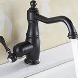 Anunnaki Antik Vintage Siyah Sıcak ve Soğuk Pirinç Taşlı Retro Lavabo Bataryası