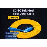 Anunnaki Fiber Optik 3 Metre Patch Kablo Sc-Sc Sm Patchcord Single Mode 2.0mm 9/125 OS2 Tek Çekirdek EV-OFİS internet bağlantısı