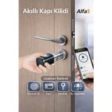 Anunnaki Parmak İzli Anahtarlı Kartlı ve Uzaktan Kontrollü Pvc Ahşap Aliminyüm Uyumlu Akıllı Kapı Kilidi Siyah