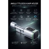 Anunnaki TTLock S1 Akıllı Kapı Kilidi Elektronik Silindir Şifreli Kartlı Mobil APP Bluetooth Smart Lock Gri