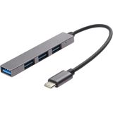 Anunnaki Ype-C To USB Hub 4 Port Çoklayıcı Macbook ile Uyumlu Çoğaltıcı Type C To USB Converter Hub - Gri