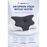 ANVA MED Boyun Destekli Ortopedik Visco Yastık Memory Foam Ergonomik Uyku Yastığı
