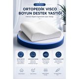 ANVA MED Ortopedik Visco Boyun Destek Yastığı Hafızalı Köpük Ergonomik Uyku Yastığı Lüks Konfor