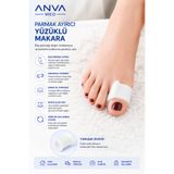 ANVA MED Silikon Parmak Ayırıcı Yüzüklü Makaralı Beyaz (1 Çift)