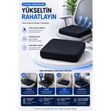 ANVA MED Visko Araç Ortopedik Oturma Minderi 44x44 cm – Hafızalı Sünger Kare Koltuk Minderi