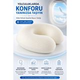 ANVA MED Visko Hafızalı Seyahat Boyun Yastığı Ortopedik Yolculuk Yastığı Uçak Araç Otobüs ve Tren Boyun Destek Yastığı
