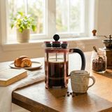 Any Morning FF120 600 ml Kahve ve Bitki Çayı İçin Borosilikat Cam French Press Paslanmaz Kapaklı