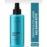 Anyela Cosmetic 200 Ml Kolajen Ve Keratin İçeren Saç Bakım Sütü Tüm Saçlar İçin Besleyici Sprey