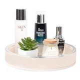Anyoifax Döner Makyaj Düzenleyici Parfüm Tepsisi Tembel Susan Banyo Vanity Organizer Kozmetik Depolama Tezgahı Cilt Bakımı, Losyon, Şifonyer, Küçük Bej