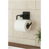 ANZA HOME Kare Yapışkanlı Siyah Açık Tuvalet Kağıtlığı Wc Kağıtlık Tutucu