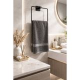 ANZA HOME Kare Yapışkanlı Siyah Kare Havluluk