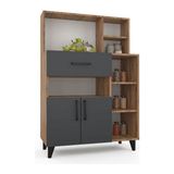 Anzera Ağva Mutfak Dolabı - Atlantik Çam - Antrasit - 135 cm