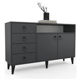 Anzera Liva 140x40x83 cm Antrasit Konsol Mobilya