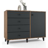 Anzera Tokyo Atlantik Çam Antrasit Şifonyer