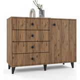 Anzera Tokyo Modern Şifonyer 4 Çekmeceli 121 cm Suntalam Malzeme ile Şık Tasarım - Atlantik Çam