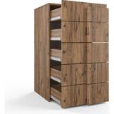 Anzera Venge 5 Çekmeceli Şifonyer 60 cm Genişlik 52 cm Derinlik Modern Tasarım Suntalam - Atlantik Çam